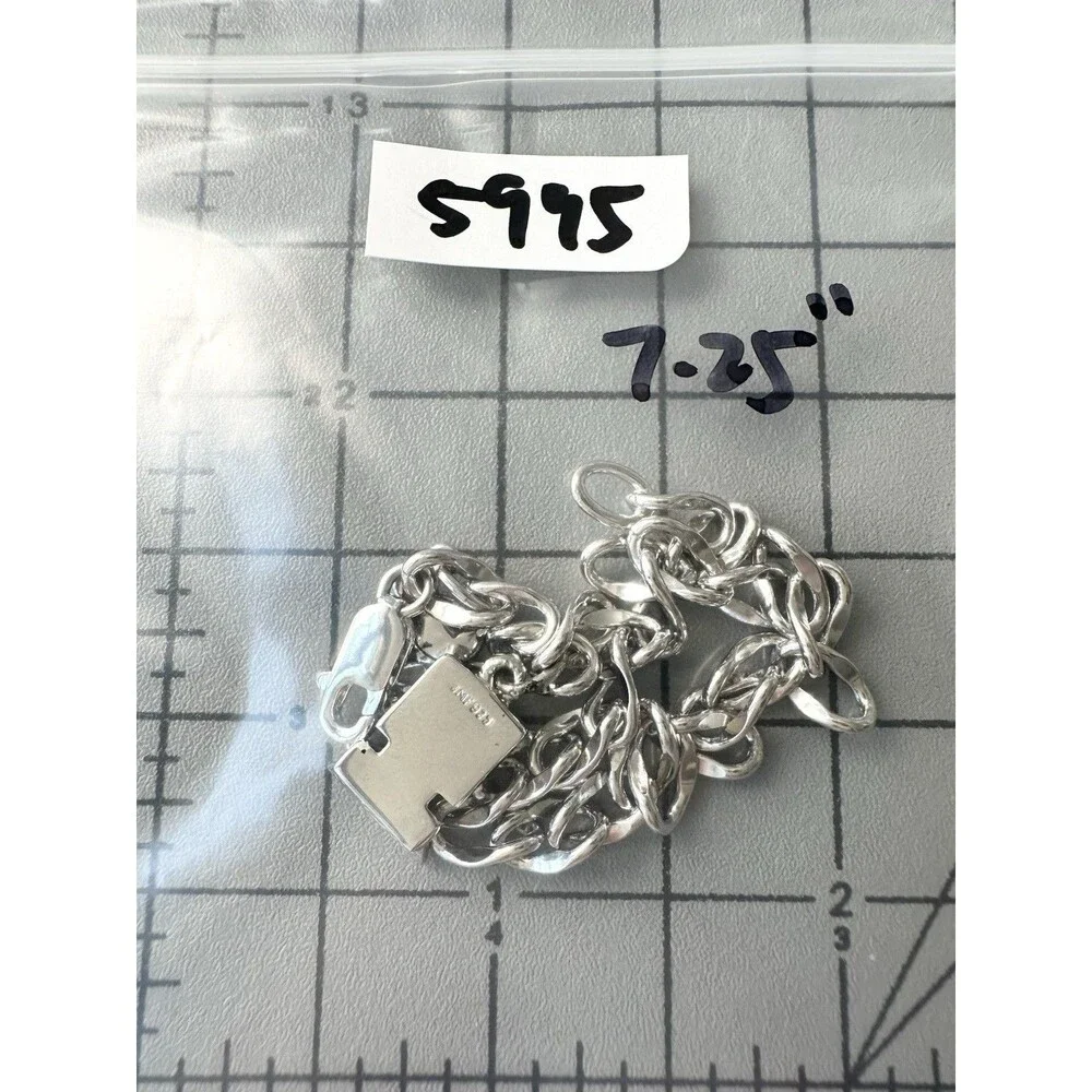 Vintage Sterling Silver Disney Mickey Mouse Computer Charm Bracelet 7.25”